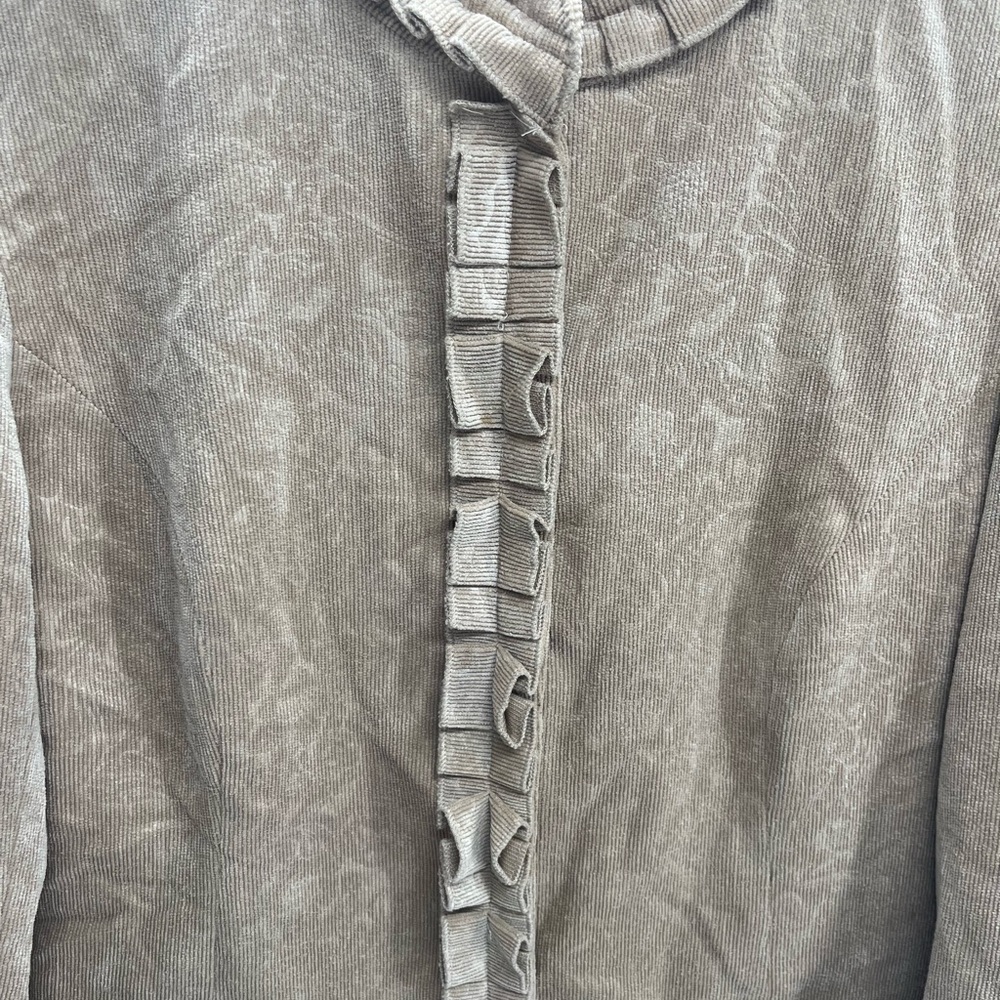 Chico's Beige Ruffle Blazer - Picture 2 of 7